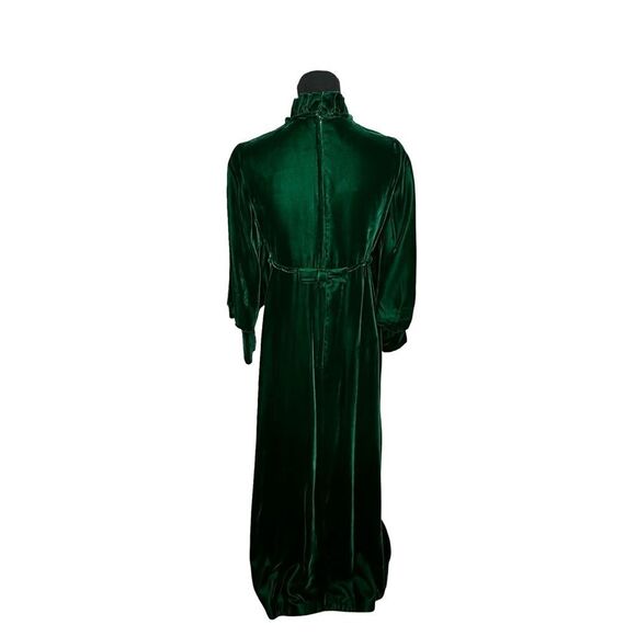 Vintage Green Velvet 60’s Maxi Dress Size 10 - Picture 6 of 17